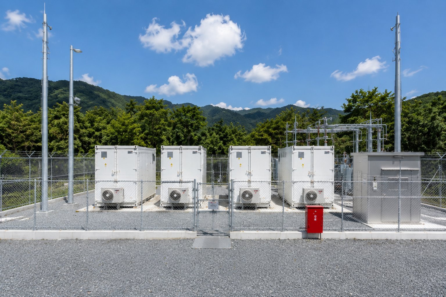 山間の蓄電設備